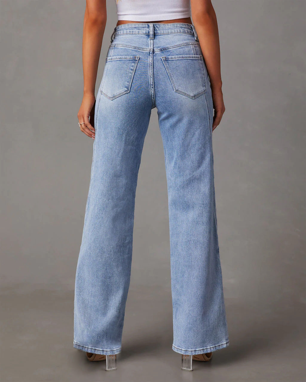 2025 Fashion Loose Splicing Wide Leg Jeans for Women