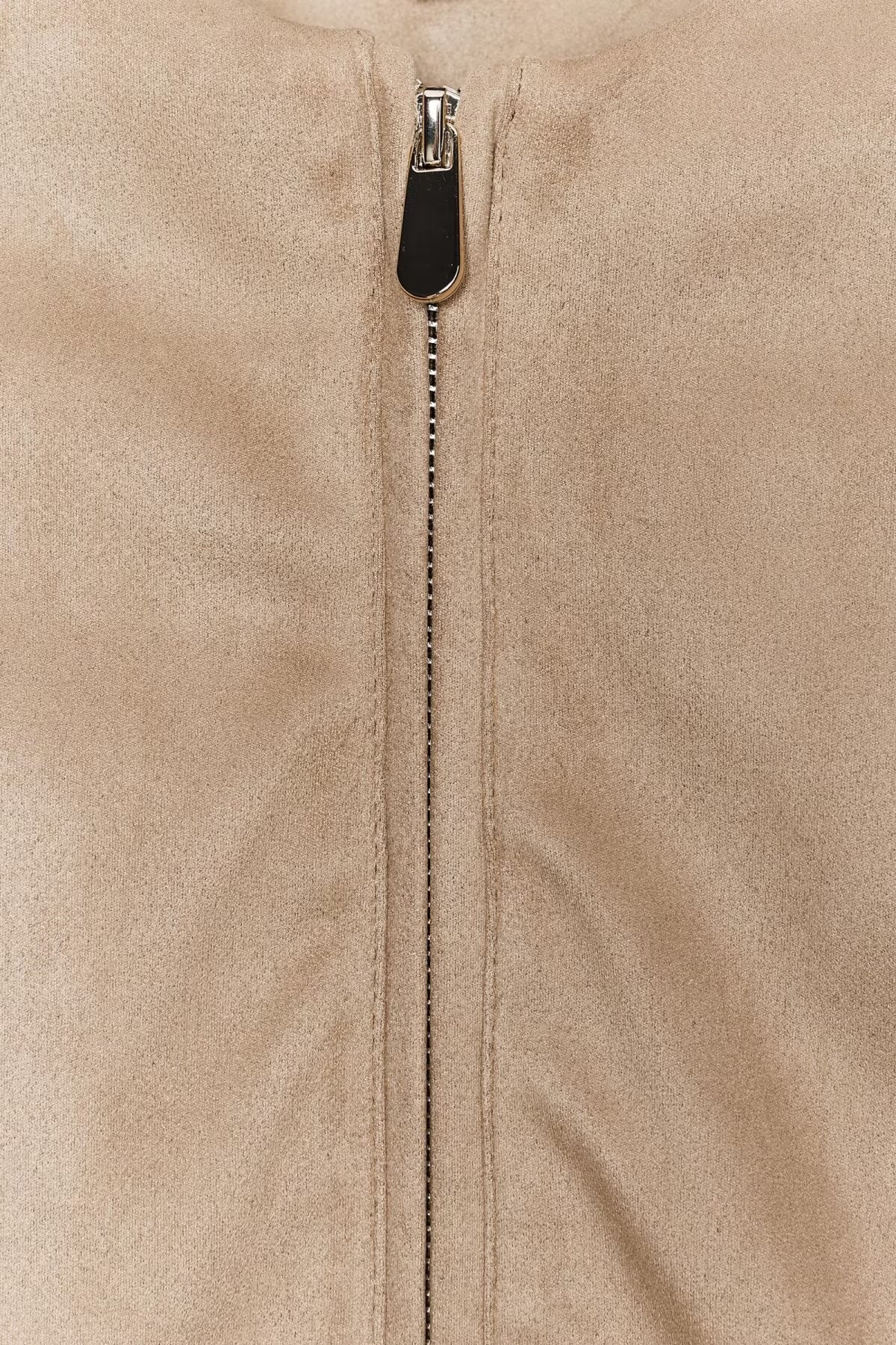 Women's new fashion with Belt suede effect short skirt style hem jacket Coat