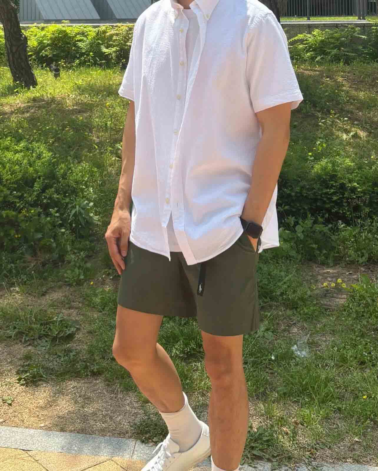 Men's and Women's New Fashion Casual Joker Cotton Twill Embroidered Short-sleeved Shirt