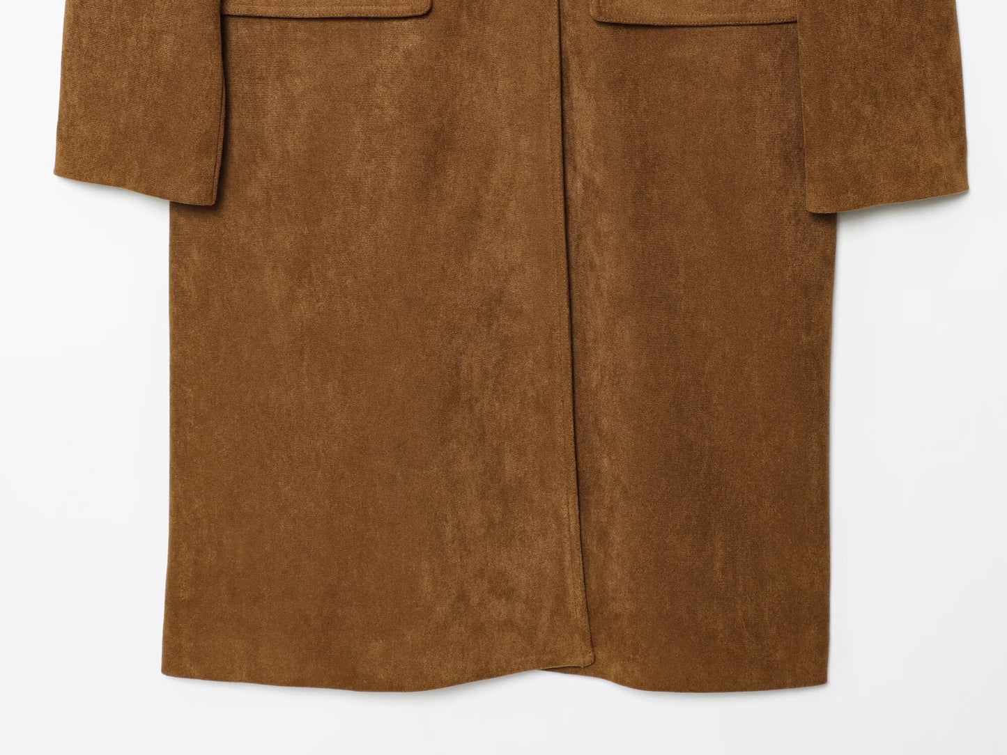 Women's new fashion anti suede effect long style lapel Coat