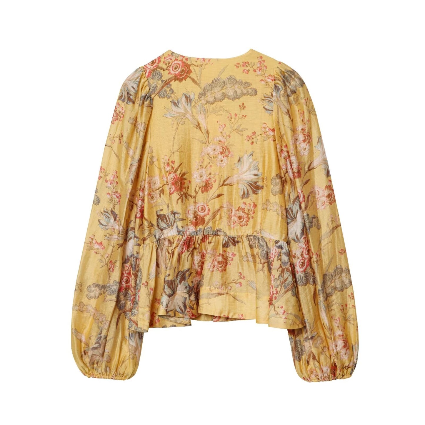 Women's skirt style hem printed top