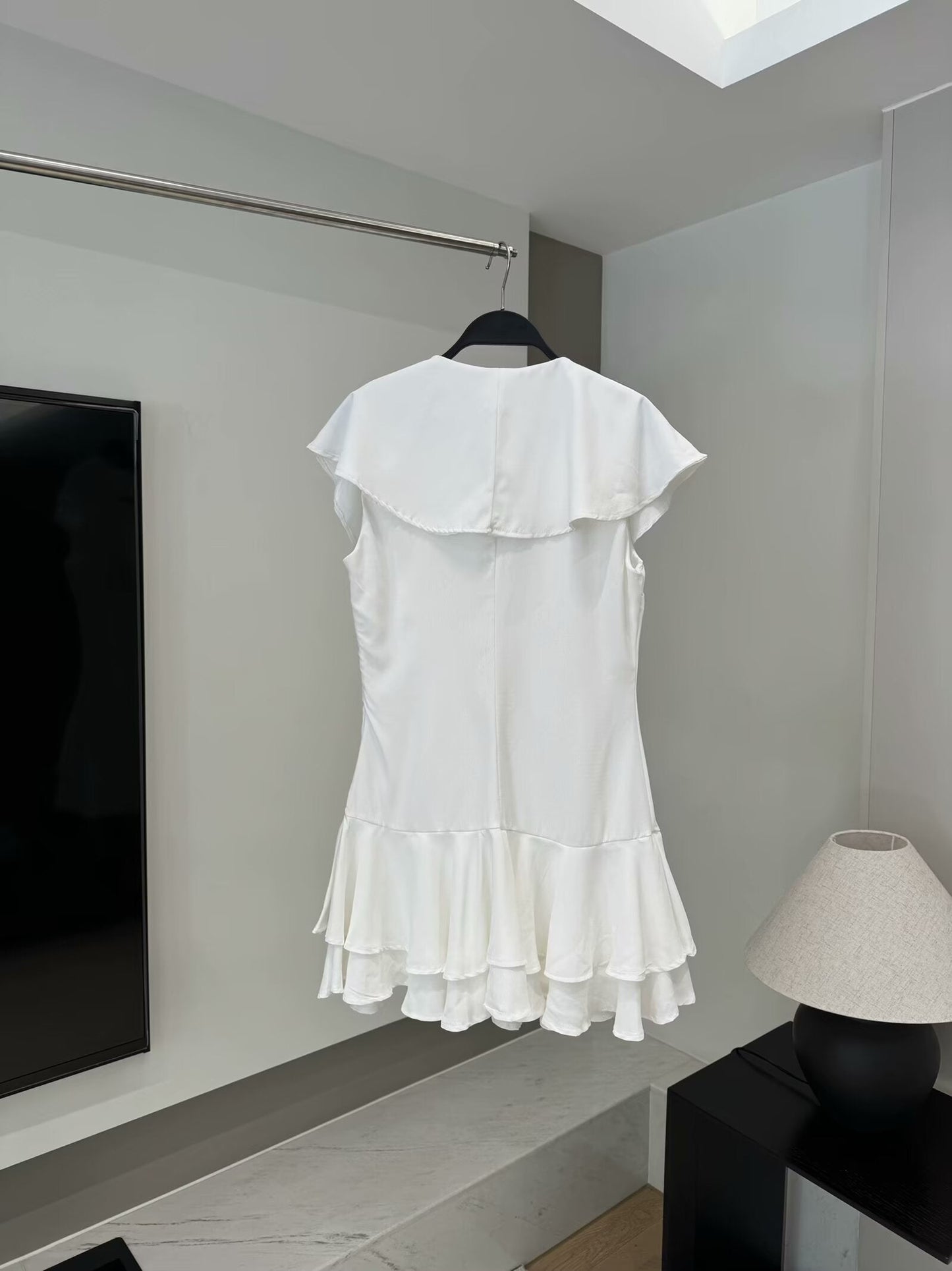 Women's 2025 fashion bow laminated short dress retro sleeveless women's dress