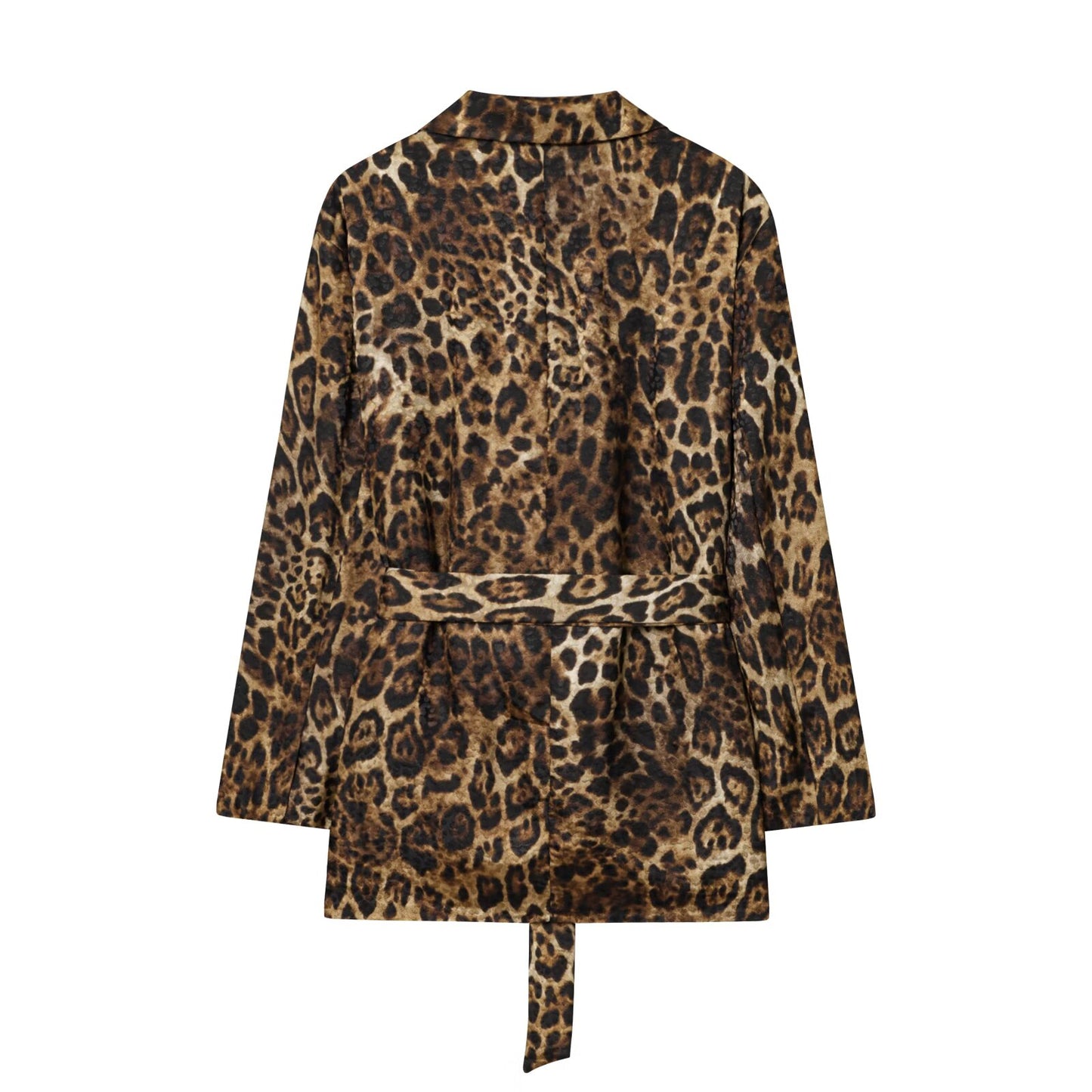 Women's new fashion with Belt loose printed striped suit jacket+Pants suit