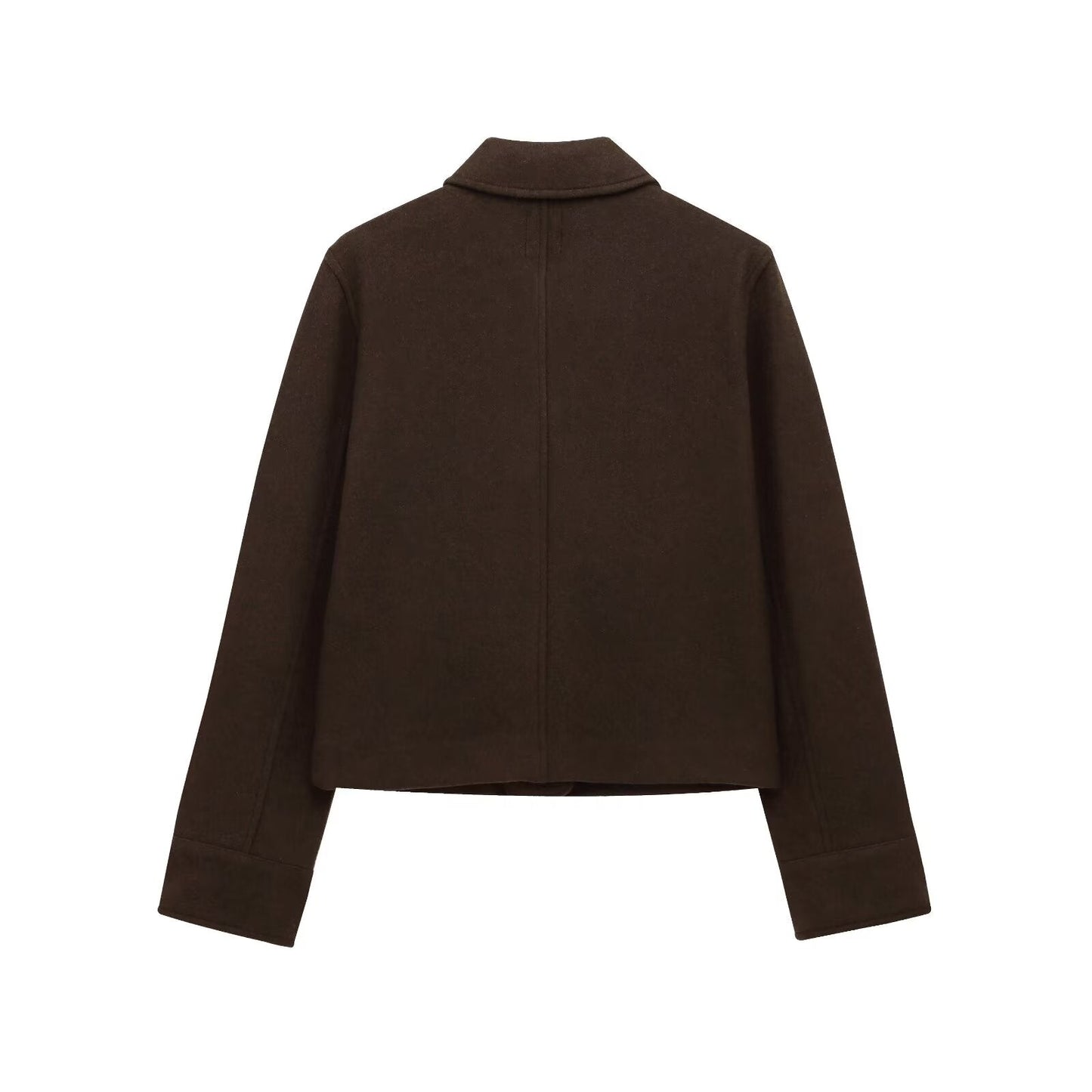 Women's new fashion pocket decoration long sleeved soft texture jacket