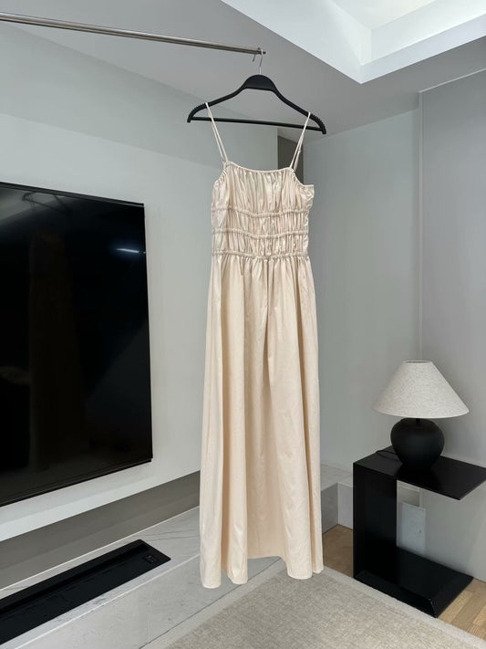 Women 2025 New Fashion Elastic vertical midi Dress Vintage Backless Thin Straps Female Dresses