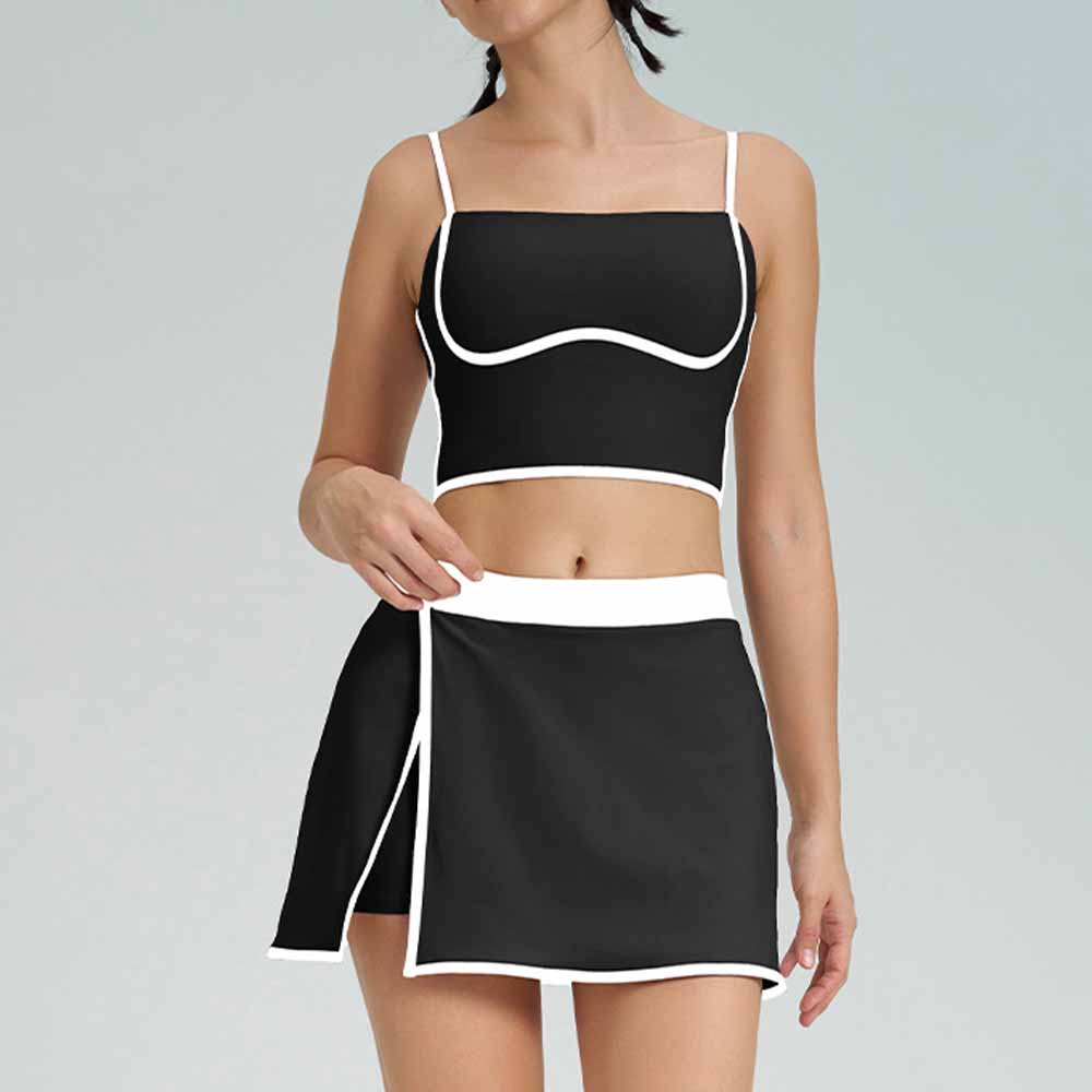 Women's New Color Matching Quick-drying Sports Vest Women's Fitness Shock-proof Fixed Cup Summer High-elastic Yoga Suit Jacket