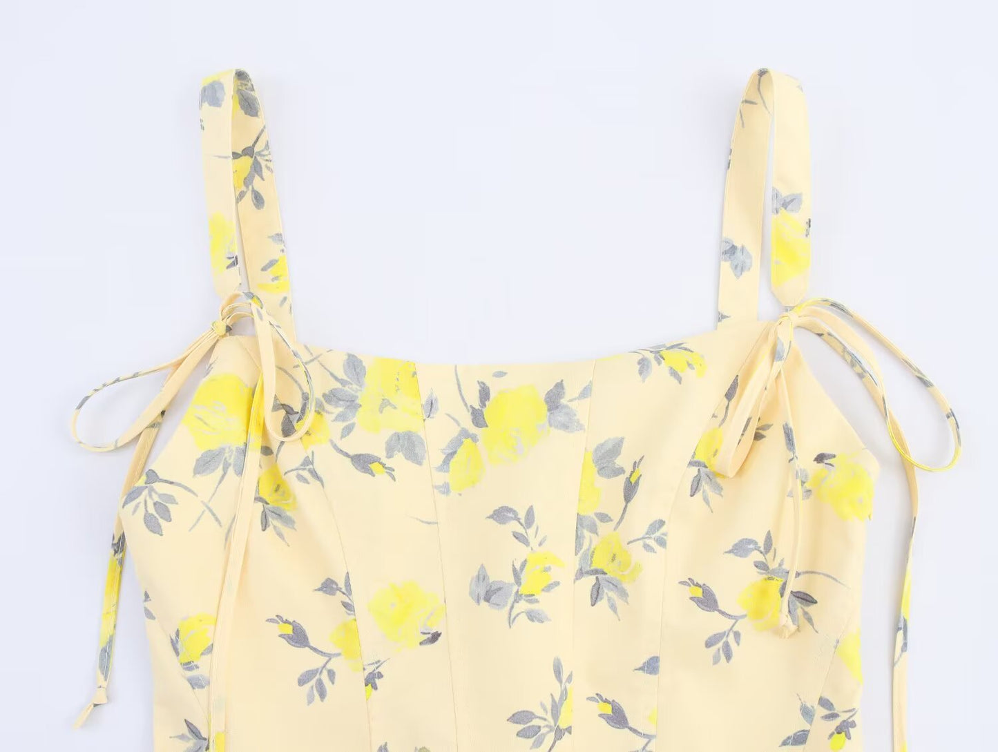 Women's New Fashion Flower Printed Poplin suspender Mini Dress