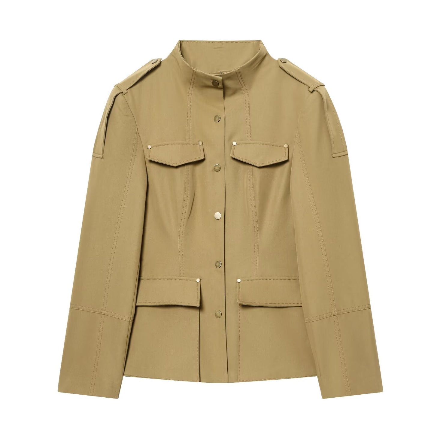 Women's casual slim stand collar Blazer Coat