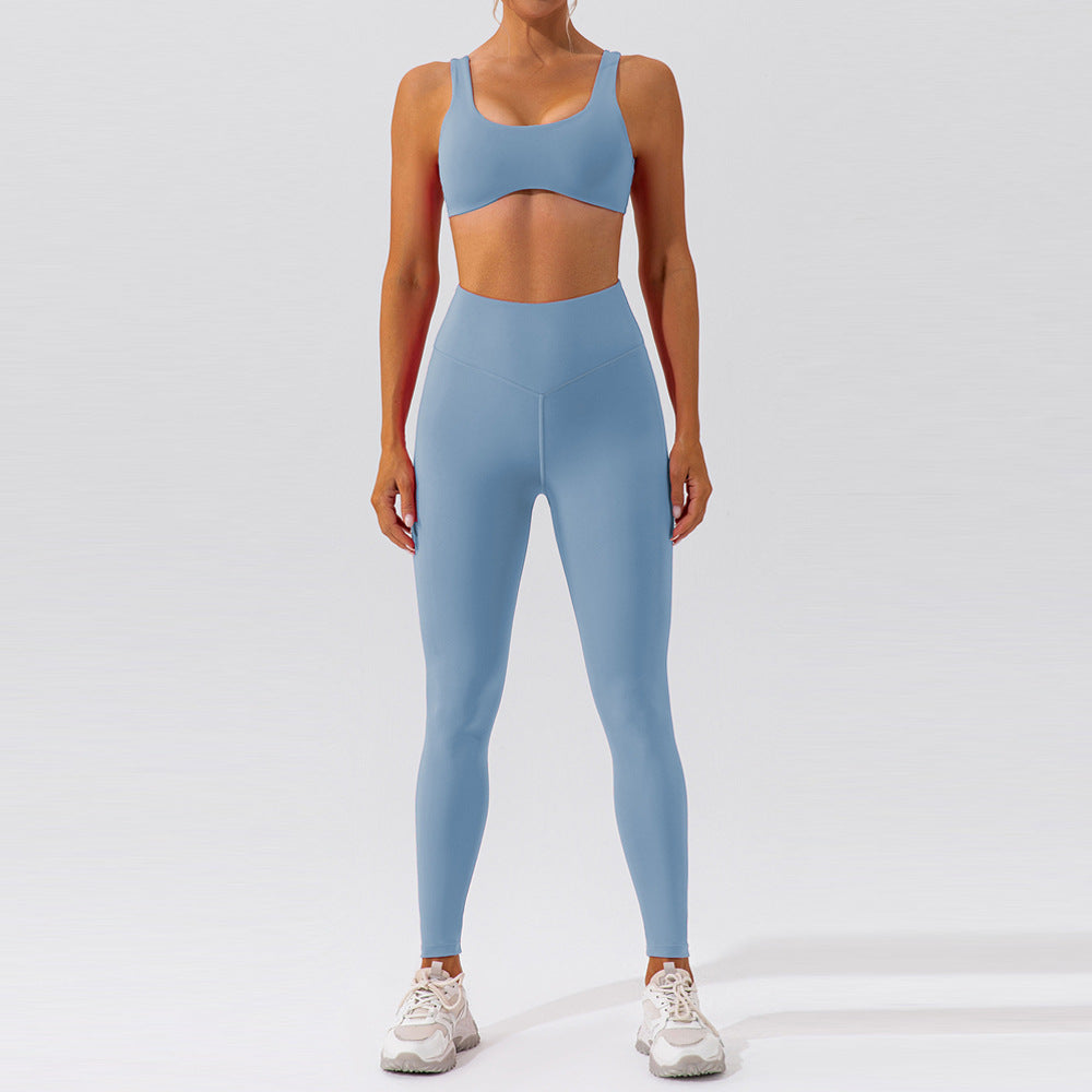 Women's Nude Hip Lift Yoga Suit Women's Quick-dry Running Beauty Back Fitness Suit