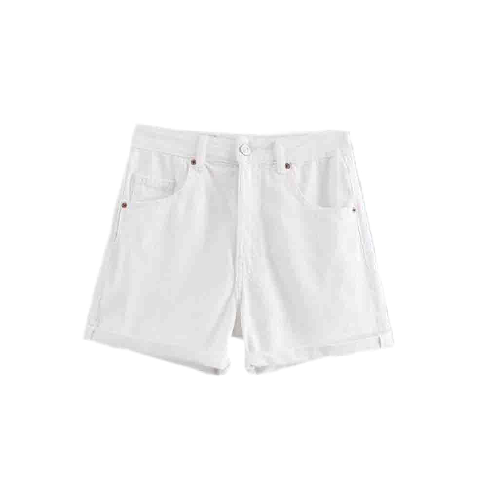 Ladies' 2025 new Fashion loose side pocket casual high waisted denim shorts