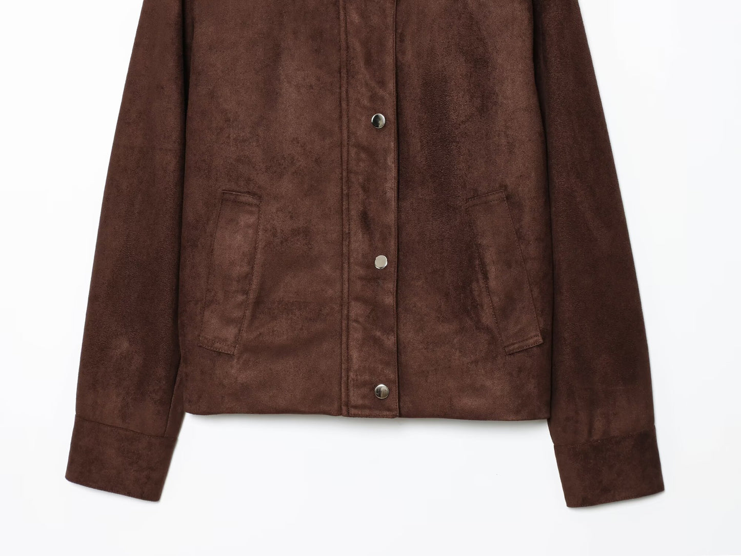 Women's new fashion anti suede effect stand collar jacket Coat