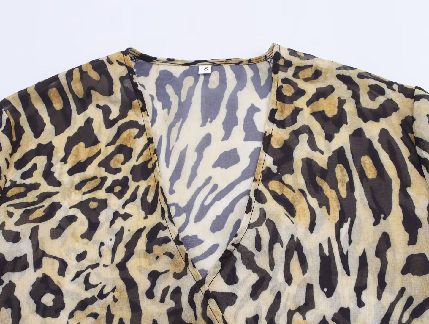 Women's New Fashion With Belt Animal Stripe Printed Top