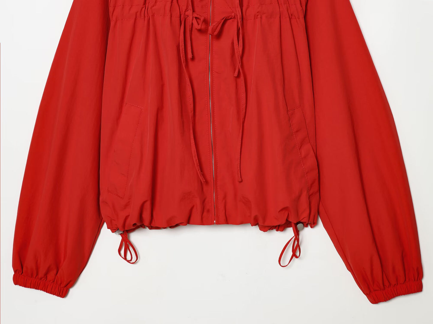 2026 Women's bow decoration nylon hooded Coat