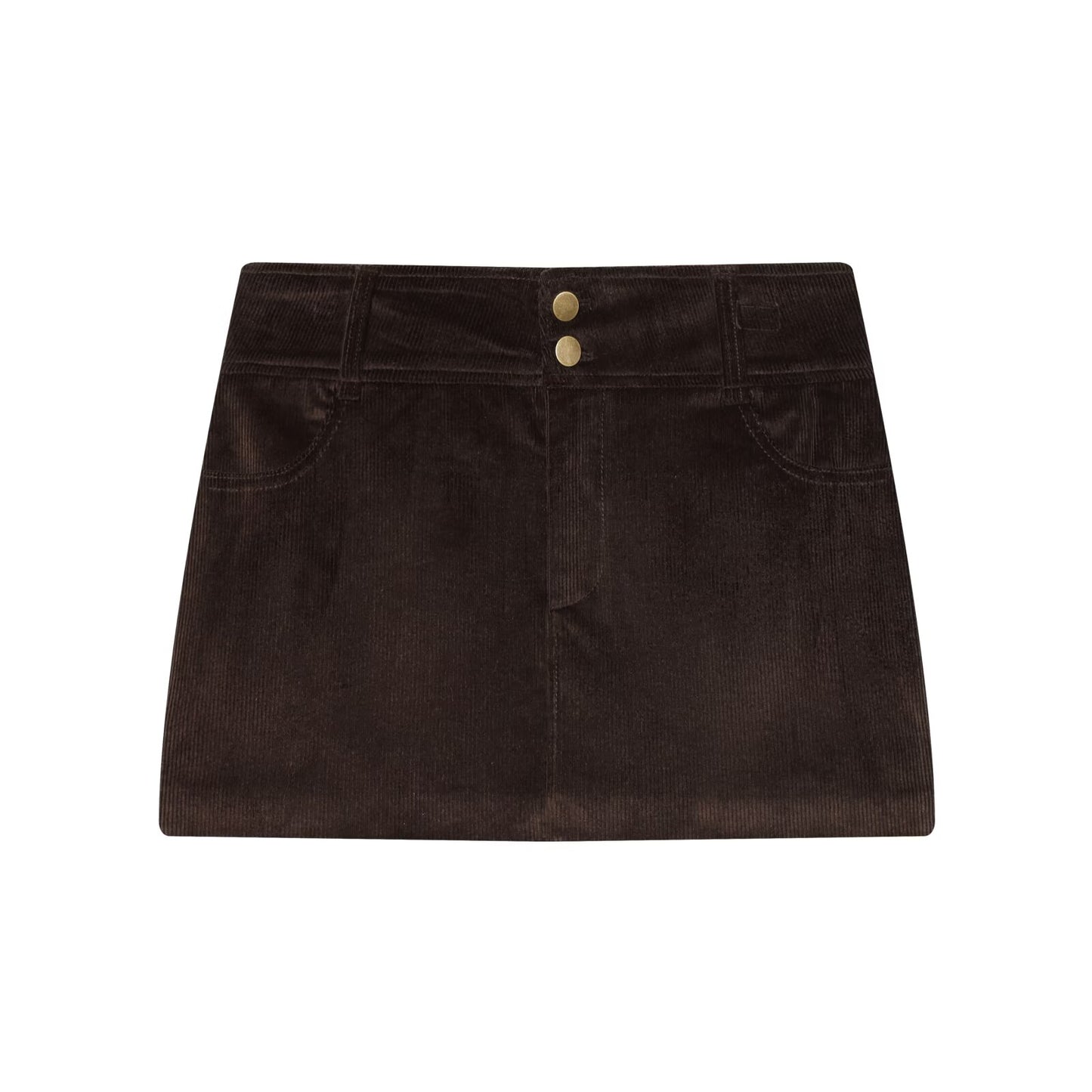 Women's Flip decoration slim corduroy mini skirt