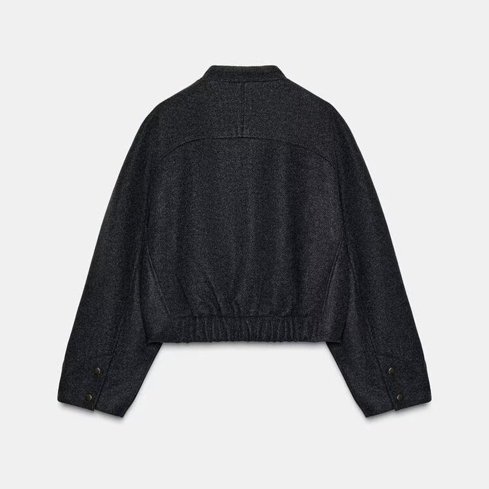 Women's new fashion elastic hem soft texture flying jacket Coat