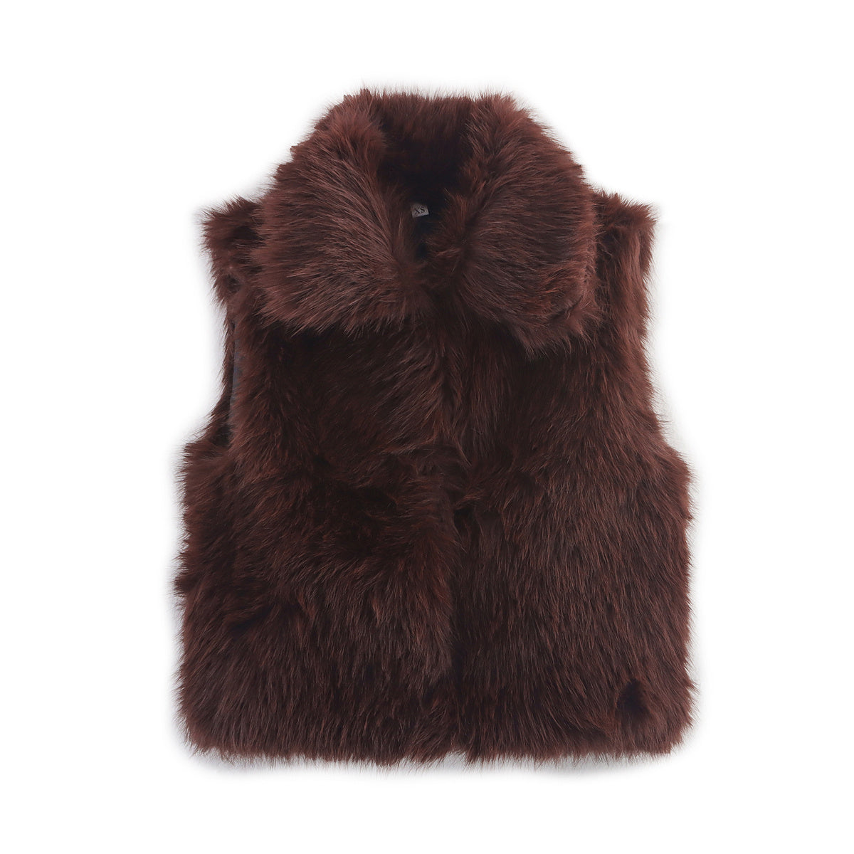 Women's winter new fashion faux fur effect sleeveless lapel vest