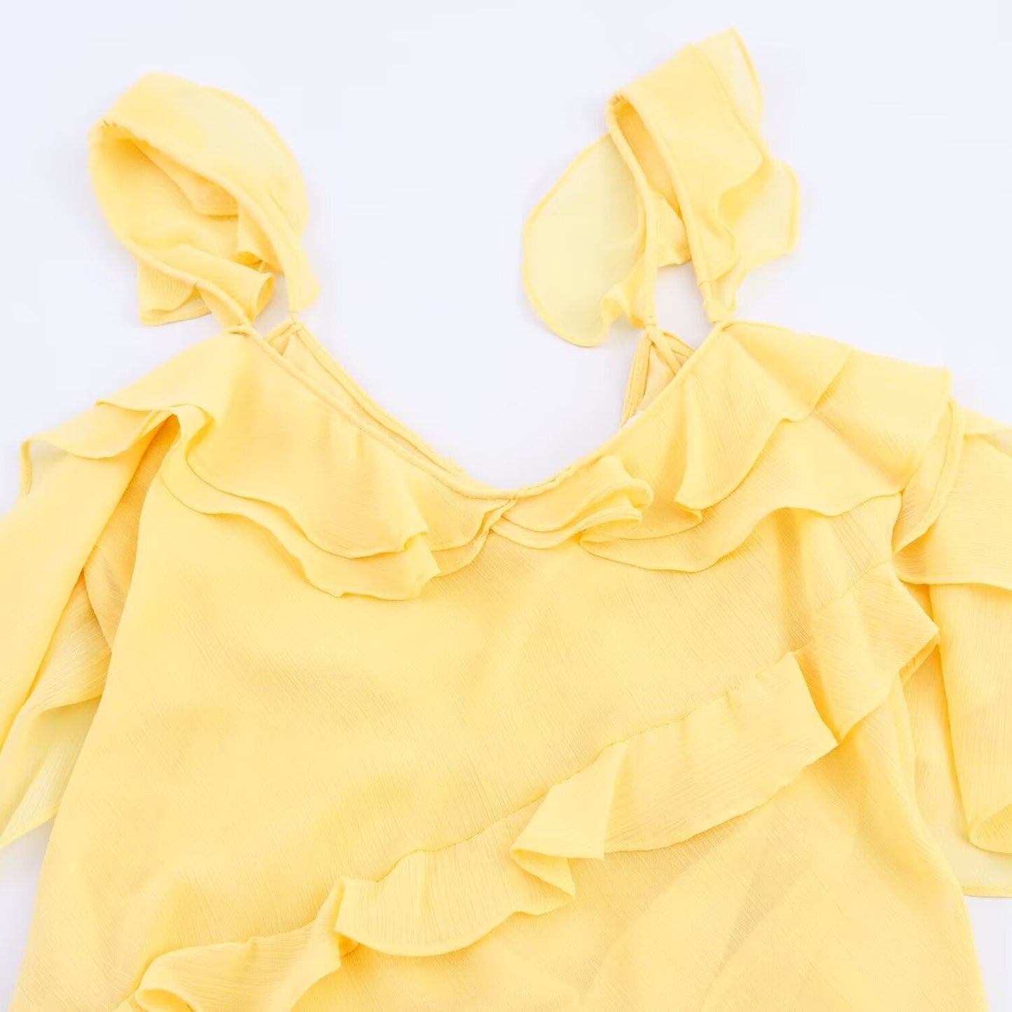 Women's New Fashion Stacked Decorative Splicing Chiffon Midi Dress