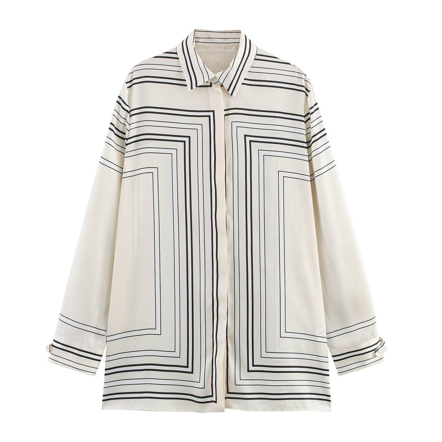 set woman 2 pieces2025 Fashion Printed shirt Vintage Long Sleeve Female + Pants Women's suit