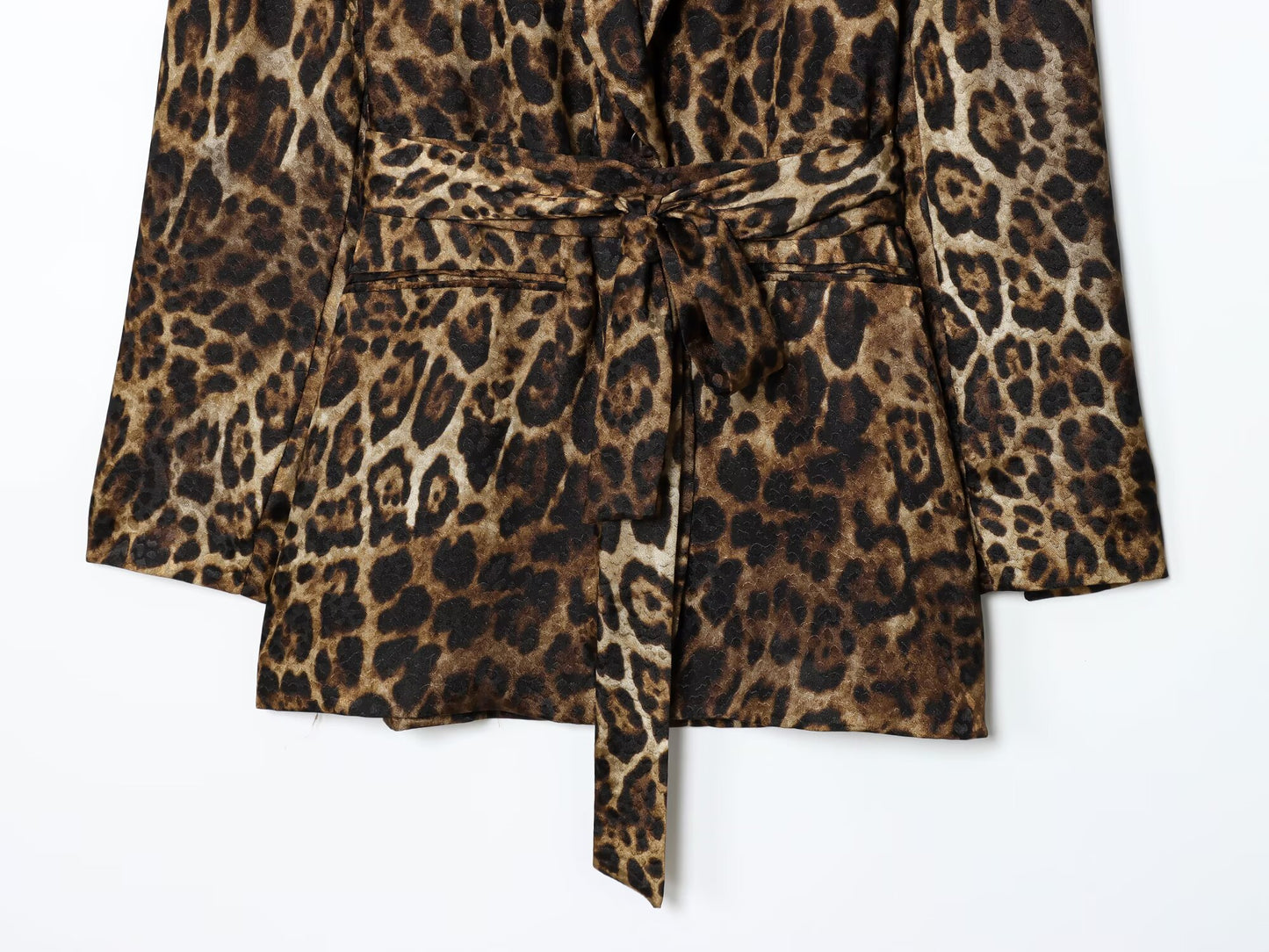 Women's new fashion with Belt loose printed striped suit jacket+Pants suit