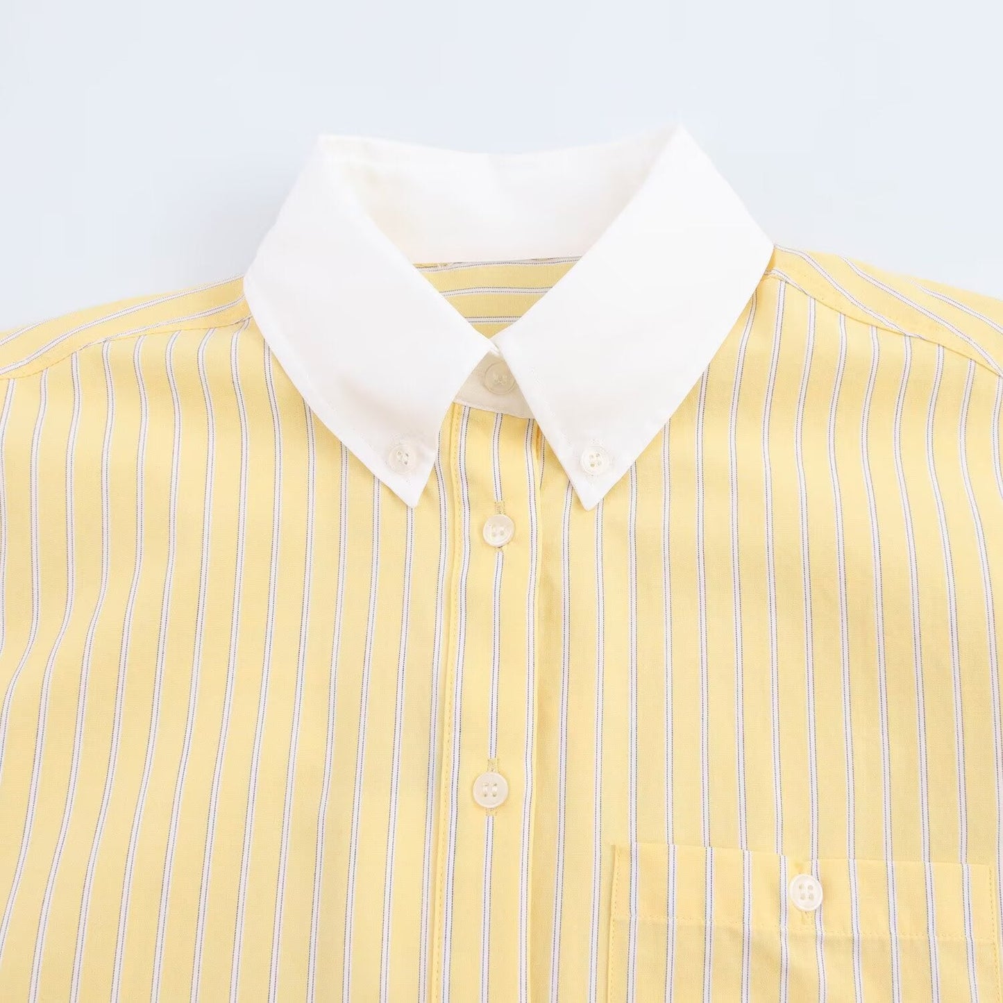 Women's new fashion pocket decoration loose patchwork striped shirt casual single breasted shirt retro long sleeved women's shirt chic top