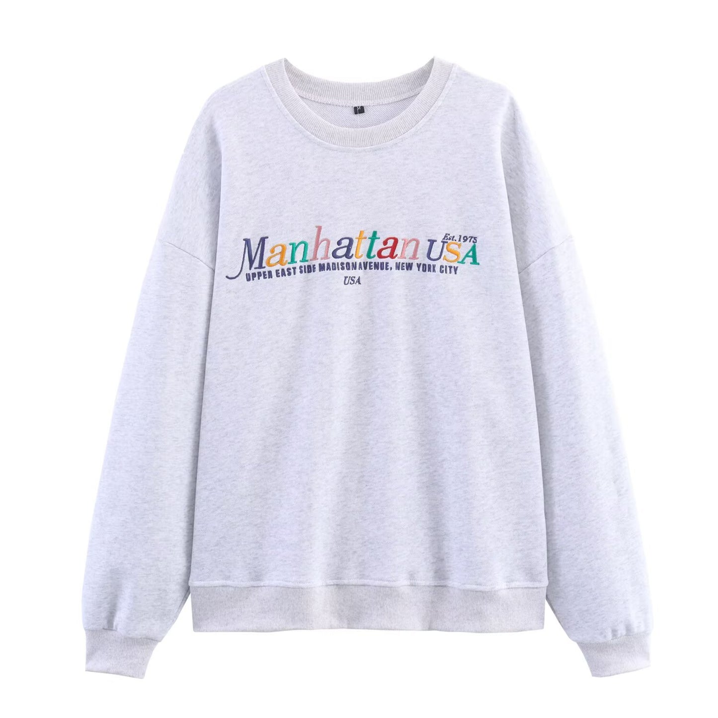 Women's new fashion loose letter embroidered O Neck Sweatshirts + Pants suit