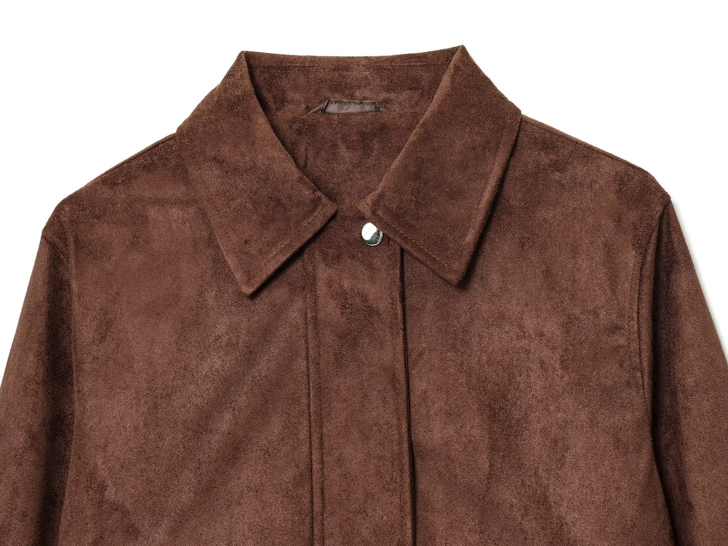 Women's new fashion suede texture short zipper jacket Coat