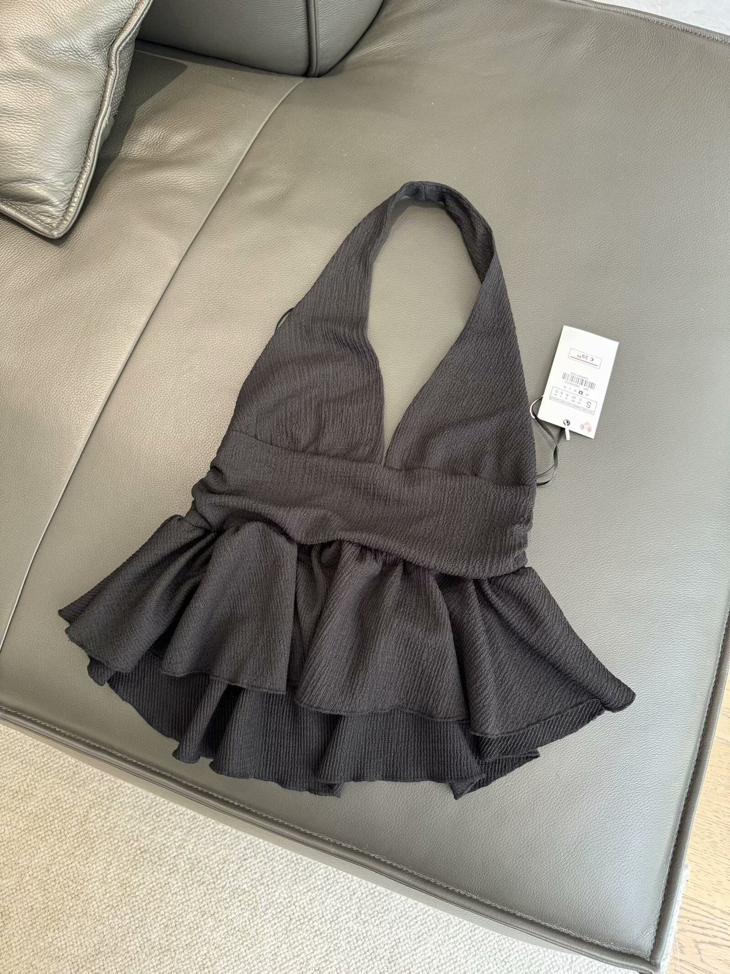 Women's 2025 chic fashion laminated decorative neck coat