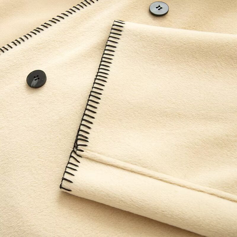 Women's New Loose High Neck Wool Blended Coat