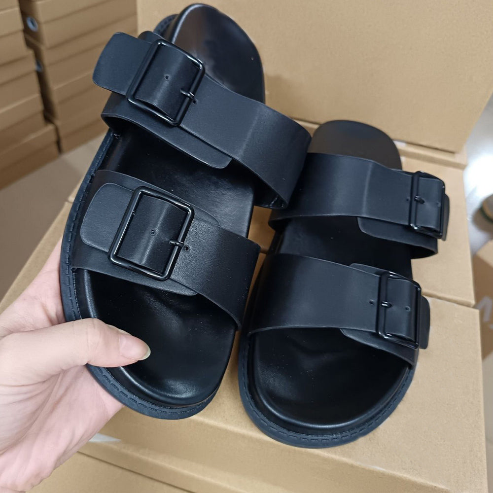 Women's New Fashion Joker Casual Slippers Tendon-soled Sandals Thick Soled Sandals Lazy Beach Shoes.