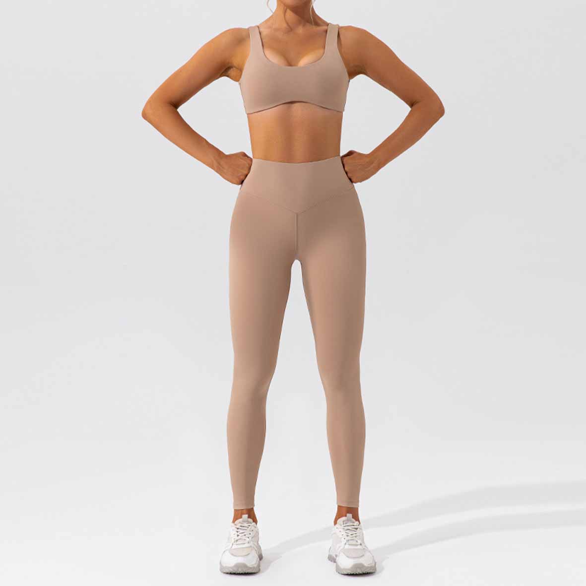 Women's Nude Hip Lift Yoga Suit Women's Quick-dry Running Beauty Back Fitness Suit