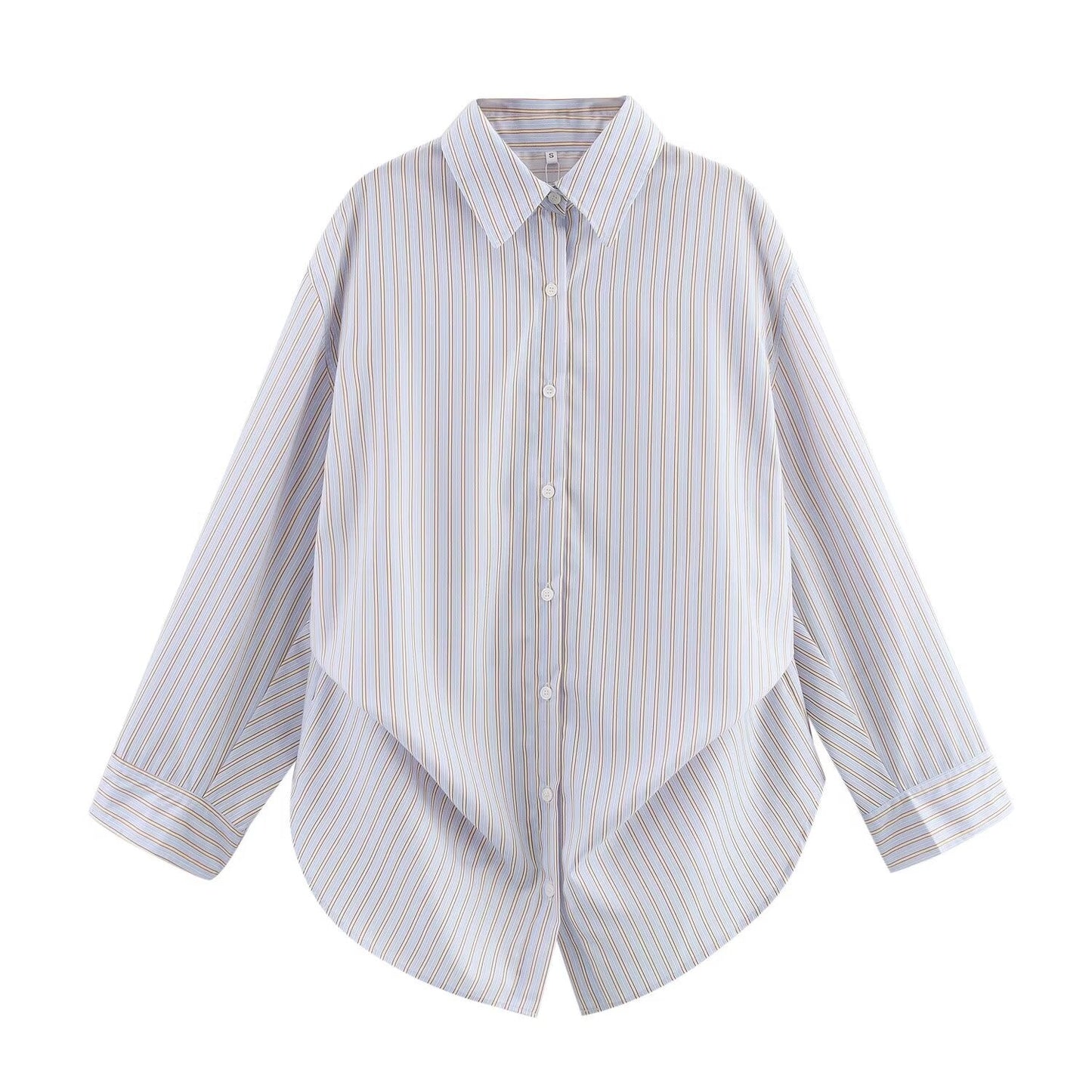 Women's' New Fashion Loose Single breasted casual Bat sleeved Poplin Shirt