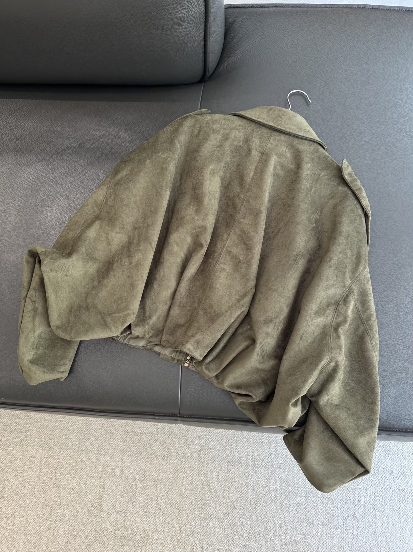 Women's new fashion casual Lapel suede Leather flight jacket Coat