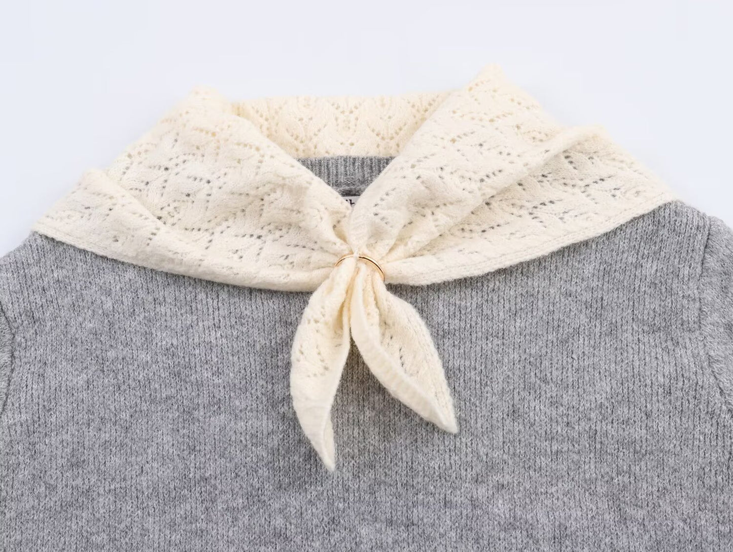 Women's Silk scarf decoration loose patchwork Knitted sweater