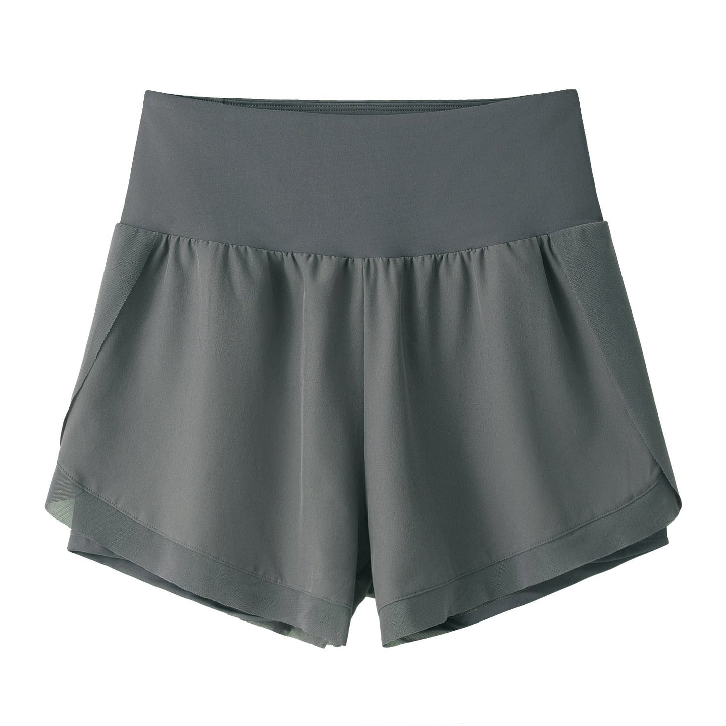 LU Women's new high waist and abdomen anti-exposure shorts