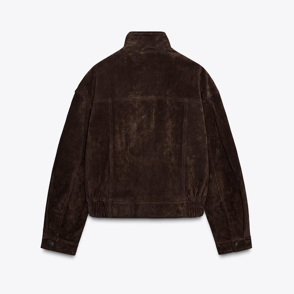 Women's new fashion Anti suede effect short standing collar flying jacket Coat