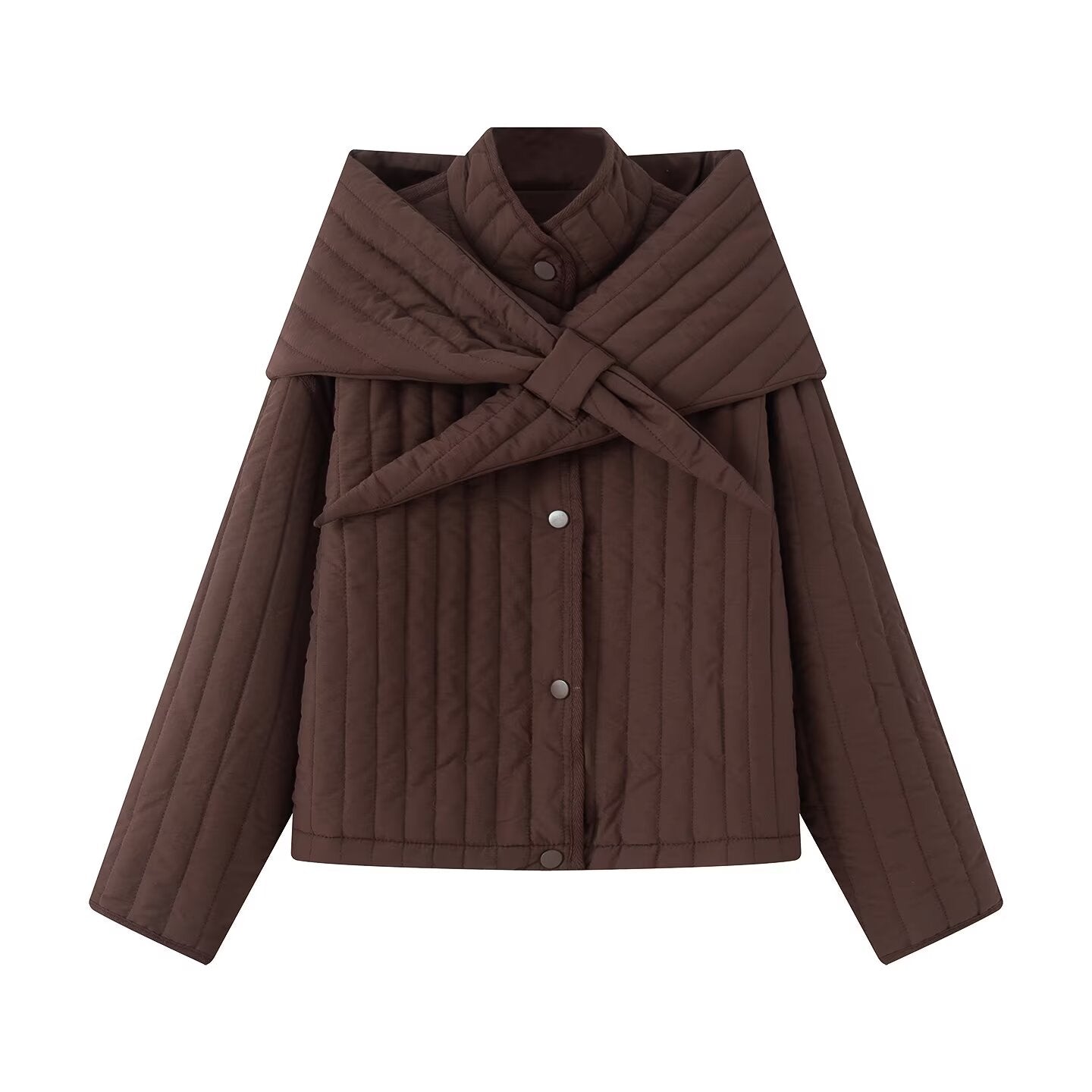 Women's winter New detachable scarf design stand collar cotton Coat