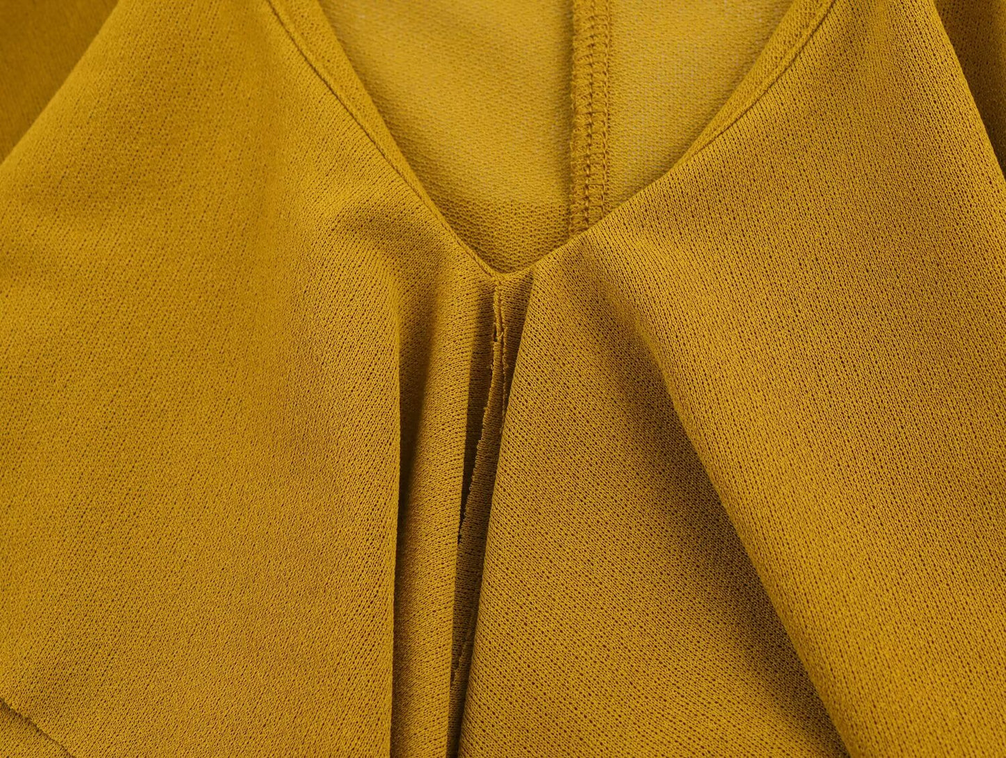 Women's new fashion layered decoration V-neck draped shirt