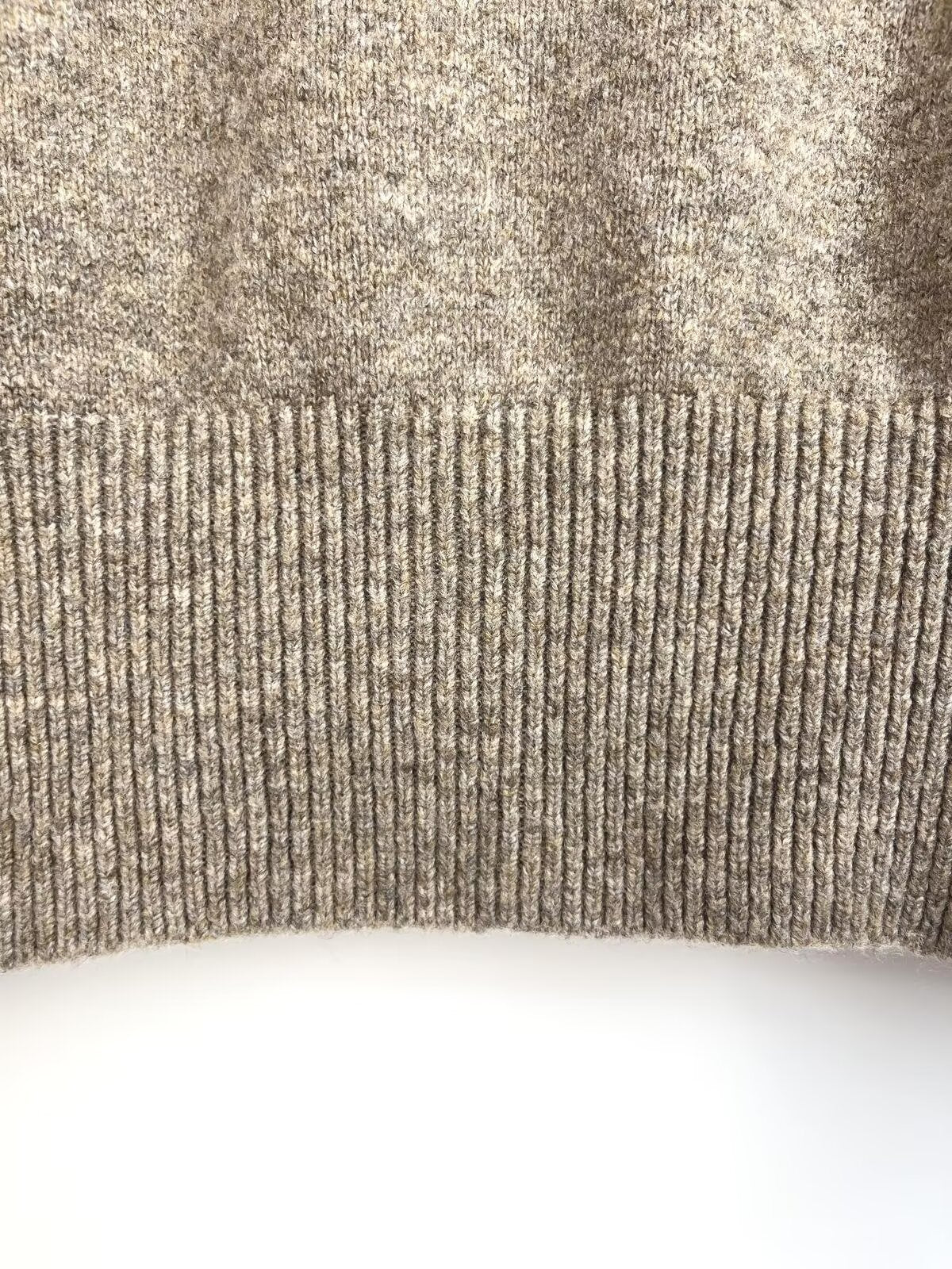 Women's new fashion short O-Neck long sleeved knitted cardigan