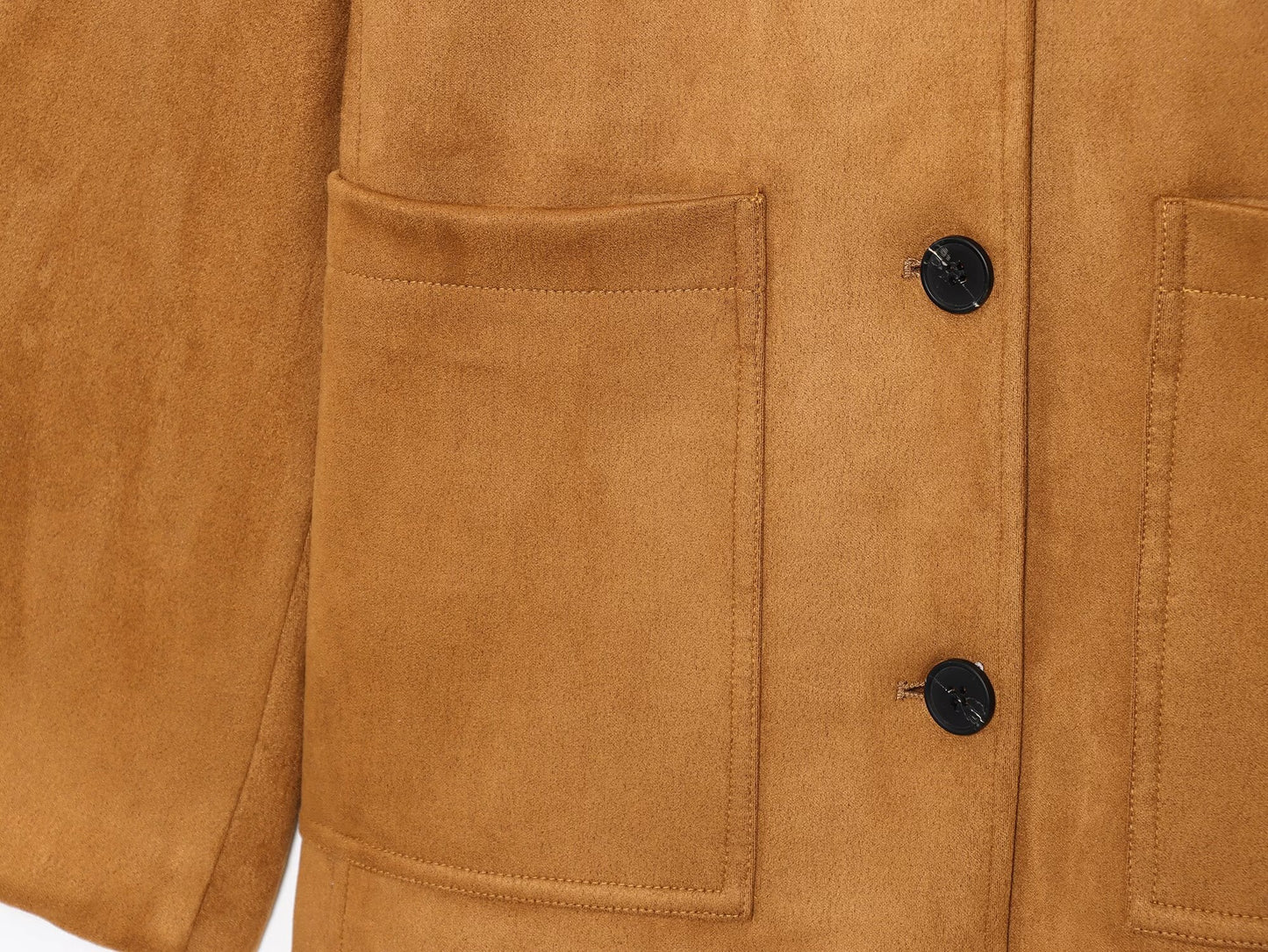 Women's new fashion loose long sleeved suede leather jacket Coat