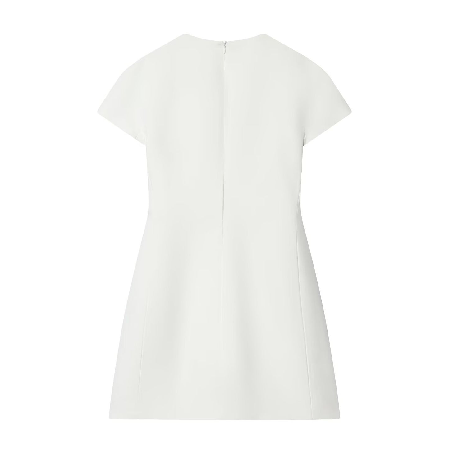 Women's slim O Neck short sleeved mini dress