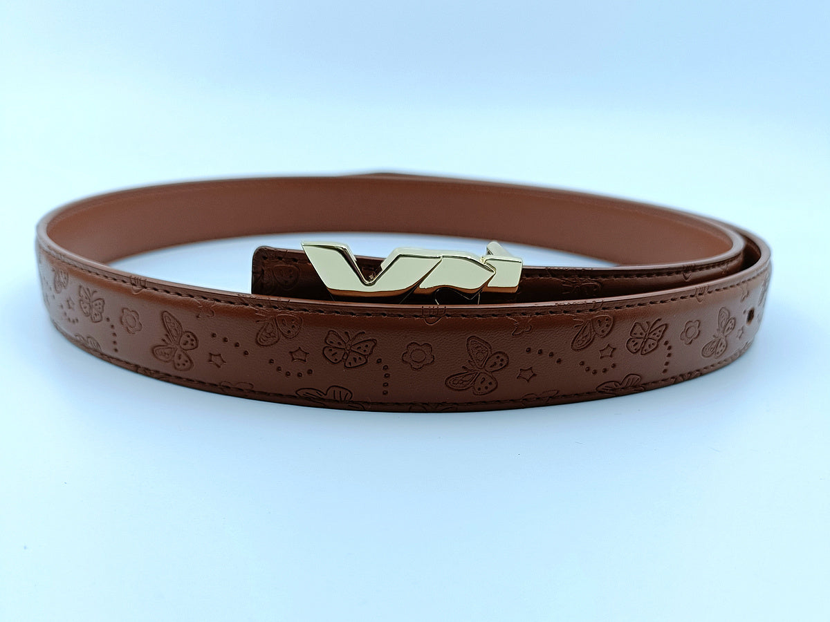 Women's new casual Joker multicolor gold and silver letters decorative belt belt With a box