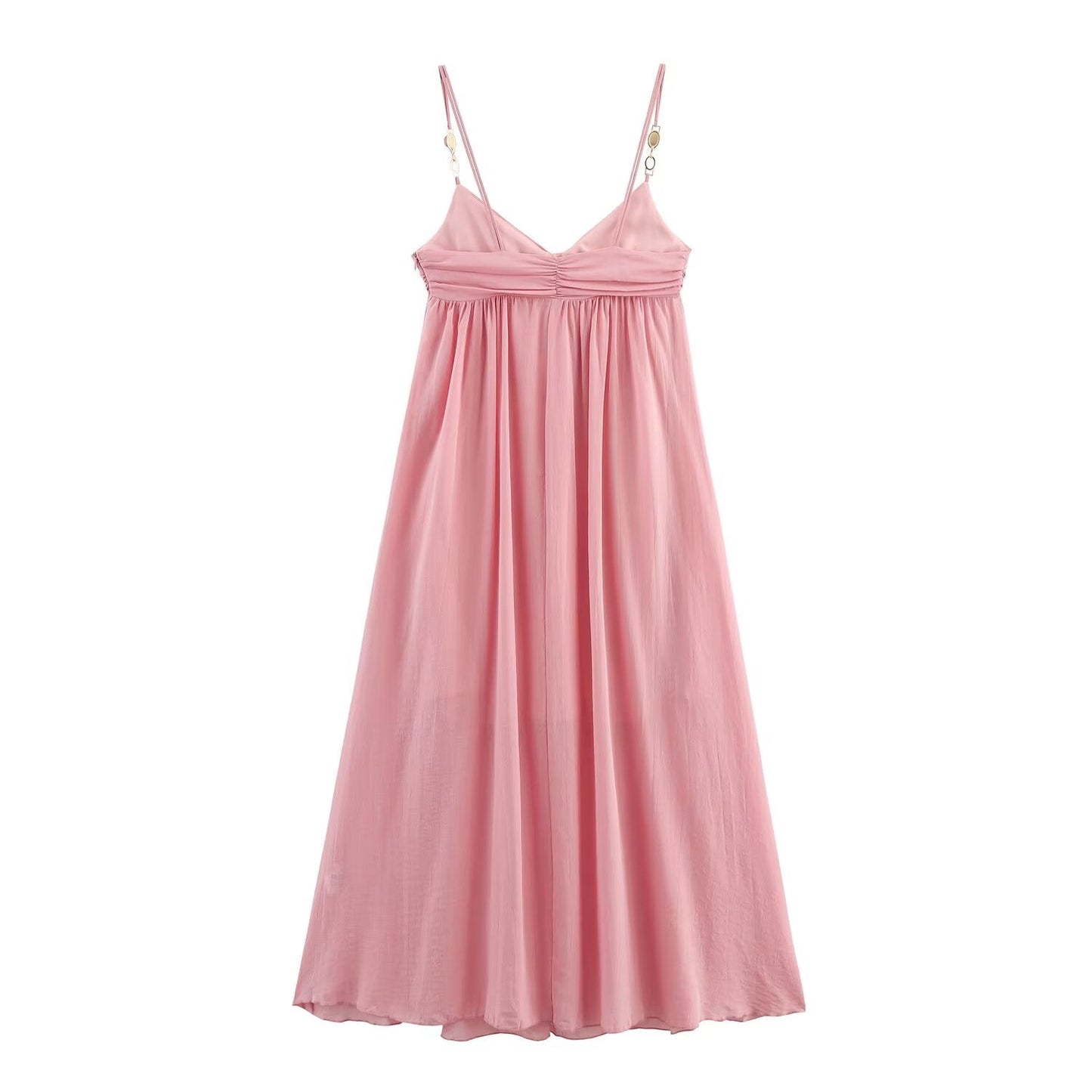 Women's New Fashion Knot Decoration Beaded suspender Midi Dress