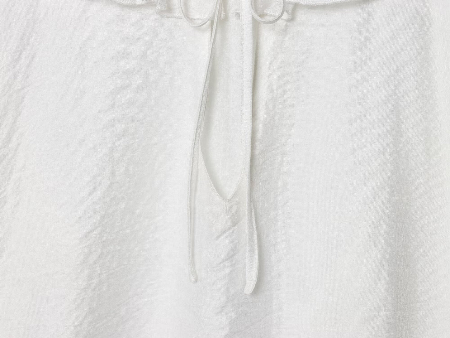 Women's 2025 new fashion linen blended white lace up shirt