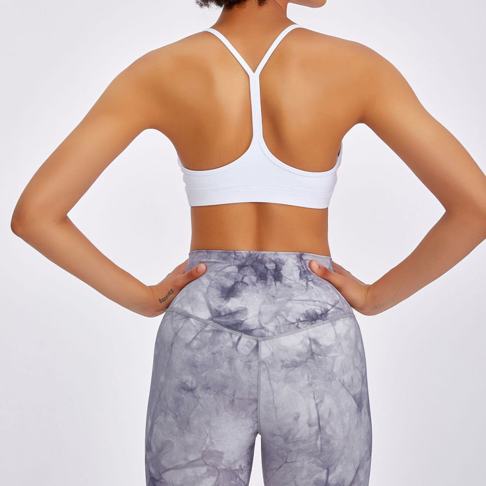 LU Women's New Y-string Fitness Yoga Bra Shockproof Gathered Beautiful Back Sports Bra Women's Yoga Clothes.