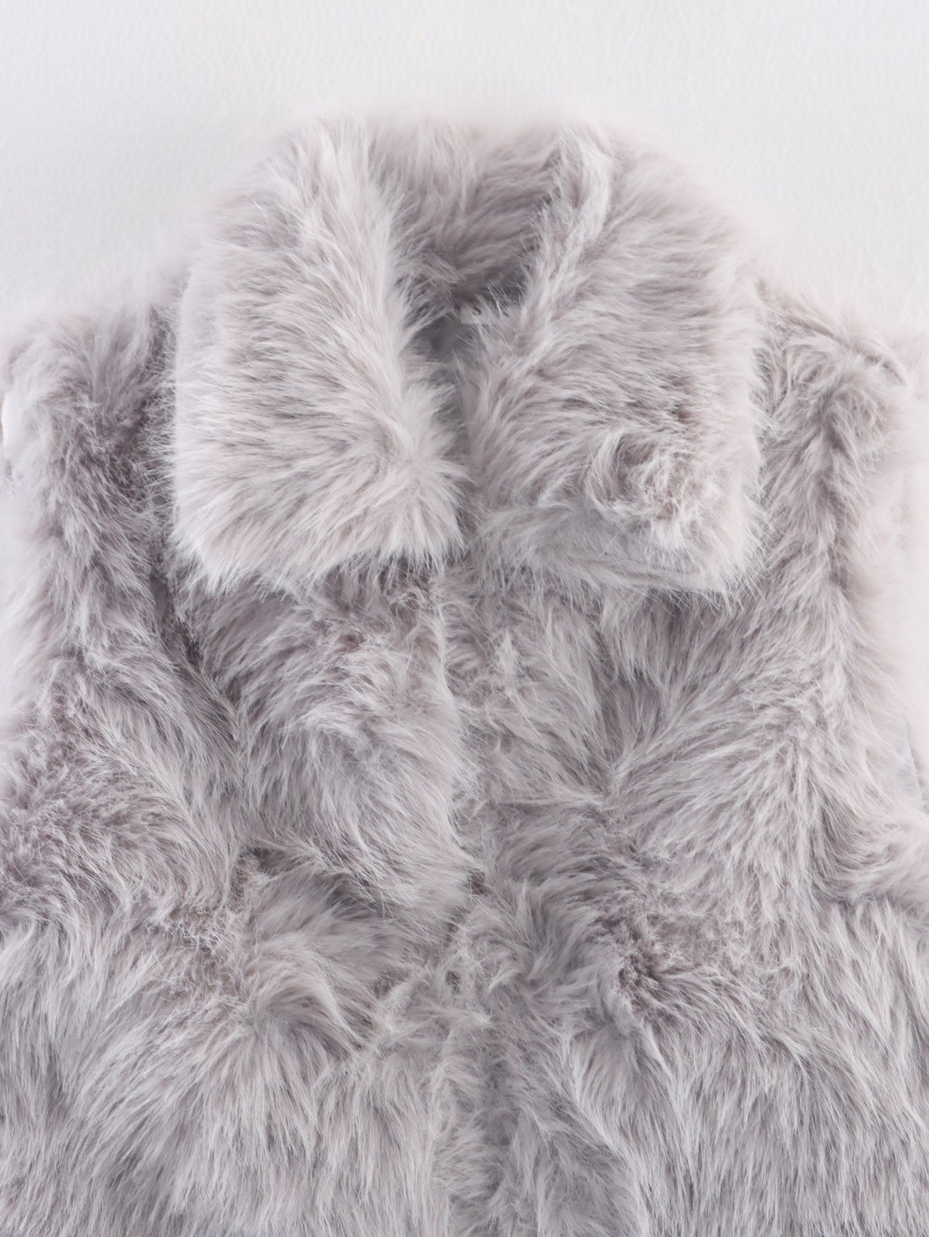 Women's winter new fashion faux fur effect sleeveless lapel vest