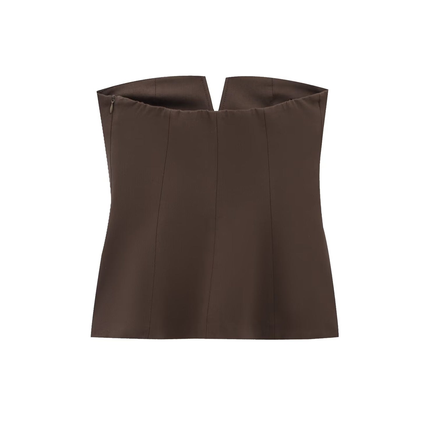 Women's new Fashion sleeveless solid slim backless strapless top