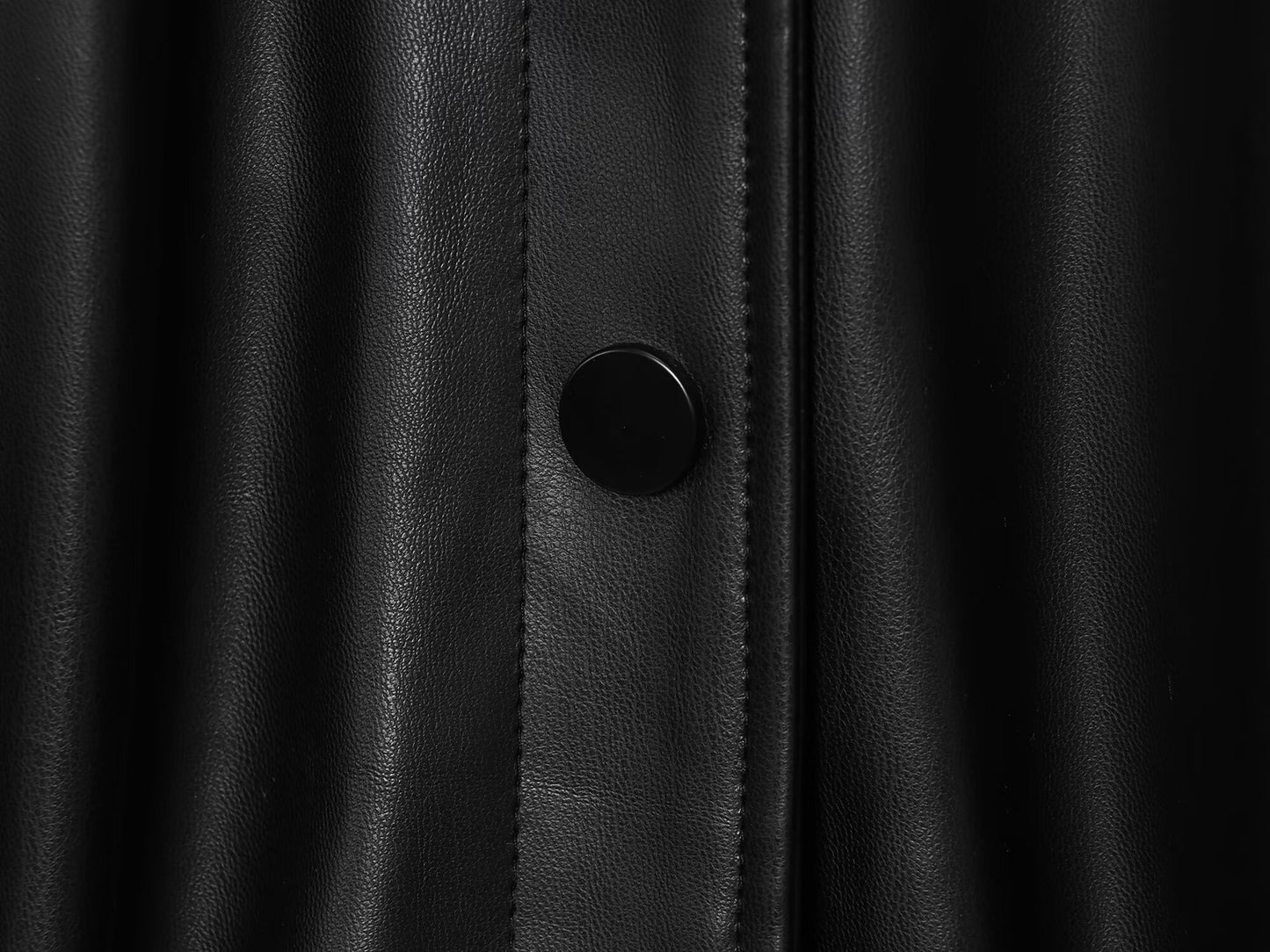 Women's new fashion black high neck faux leather flight jacket Coat