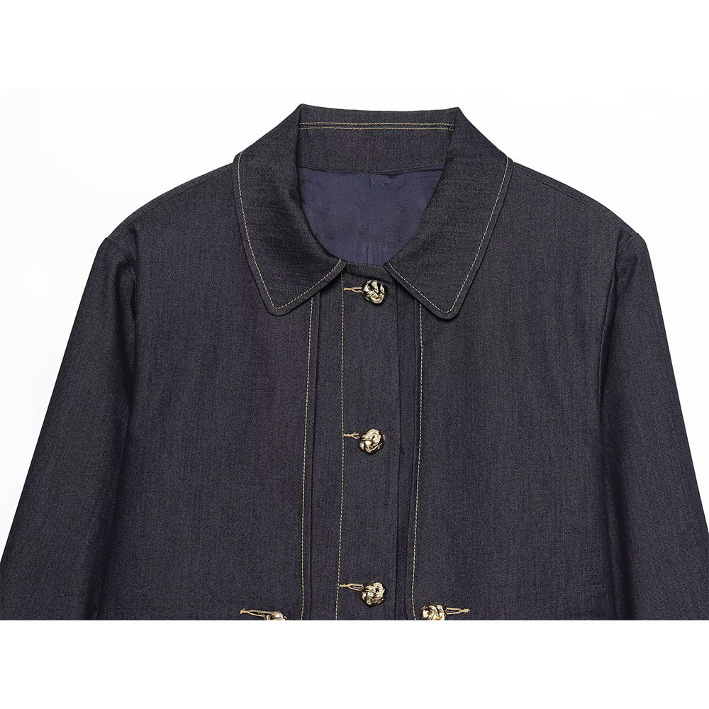 Women's new fashion short single breasted lapel Coat+Pants suit