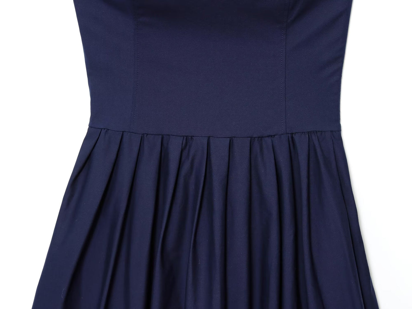 Women's 2025 new fashion sleeveless poplin strapless MIDI dress