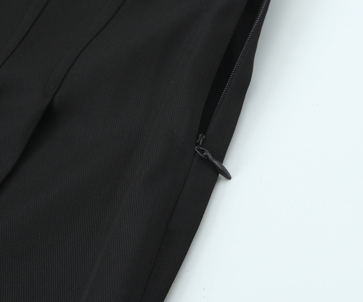 Women's new fashion chain waistband decoration loose versatile pleated shorts retro high waist side zipper women's shorts Mujer